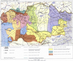 Границы Казакской АССР с 1924 по 1936 годы